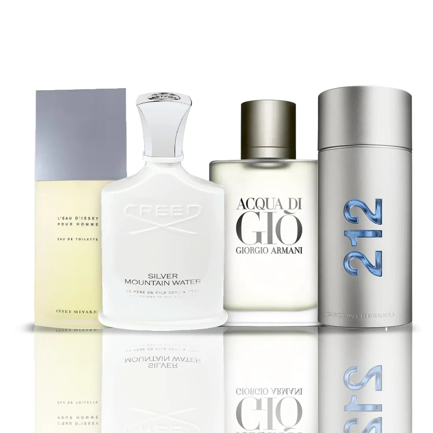 Set di 4 profumi | L'Eau d'Issey + Acqua di Giò + Creed Silver Mountain Water + 212 NYC Men